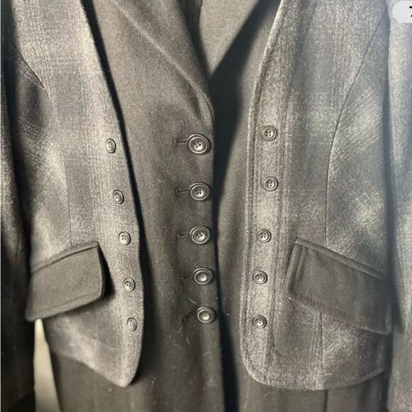 GUESS Vintage 1980’s Plaid Wool Blend Coat, Grunge, Urban, Military, Street, XL - Picture 6 of 10